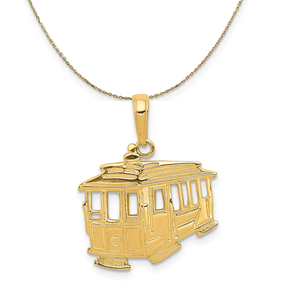14k Yellow Gold Cable Car Side View