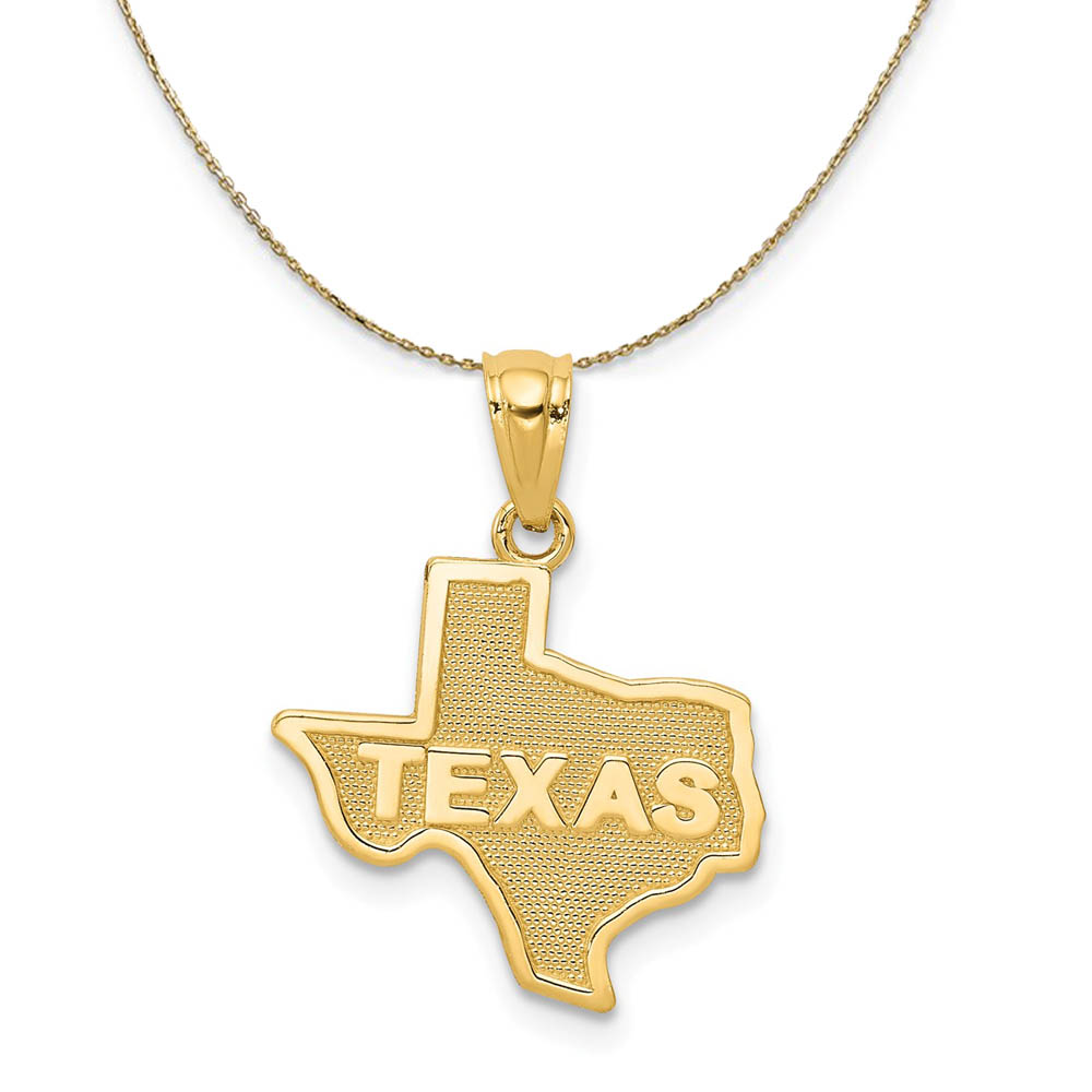 14k Yellow Gold State of Texas Necklace