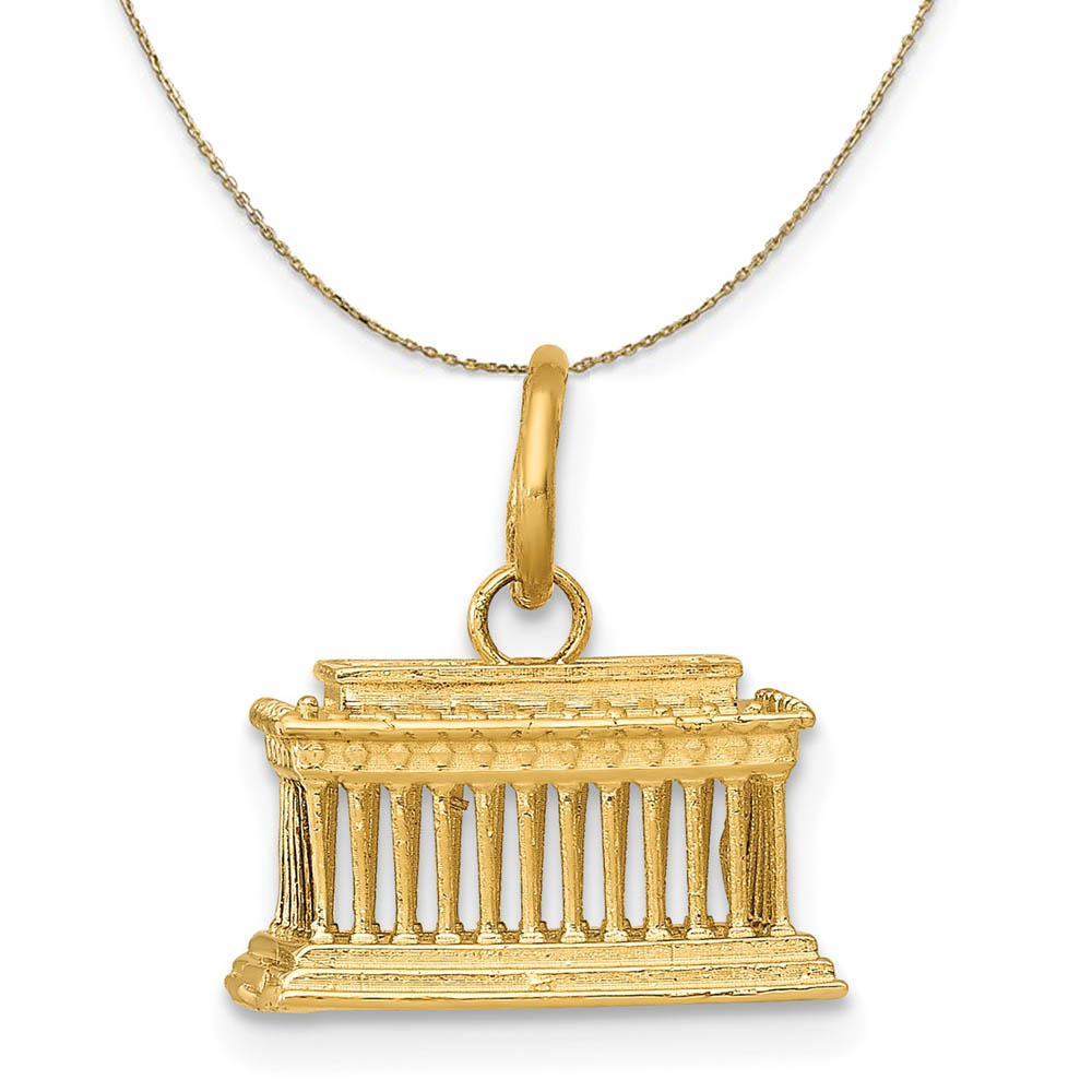 14k Yellow Gold Lincoln Memorial Necklace