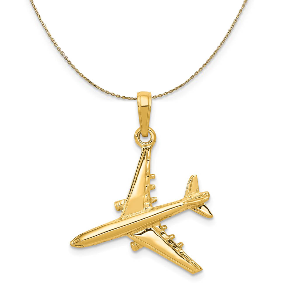 14k Yellow Gold Jet Polished Necklace