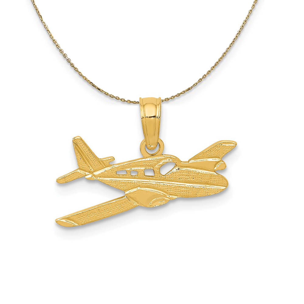 14k Yellow Gold Cessna Plane Necklace
