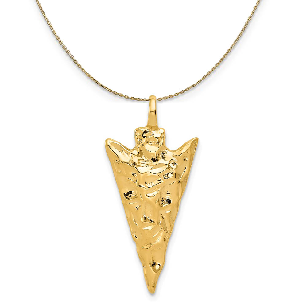 14k Yellow Gold Polished Arrowhead Necklace