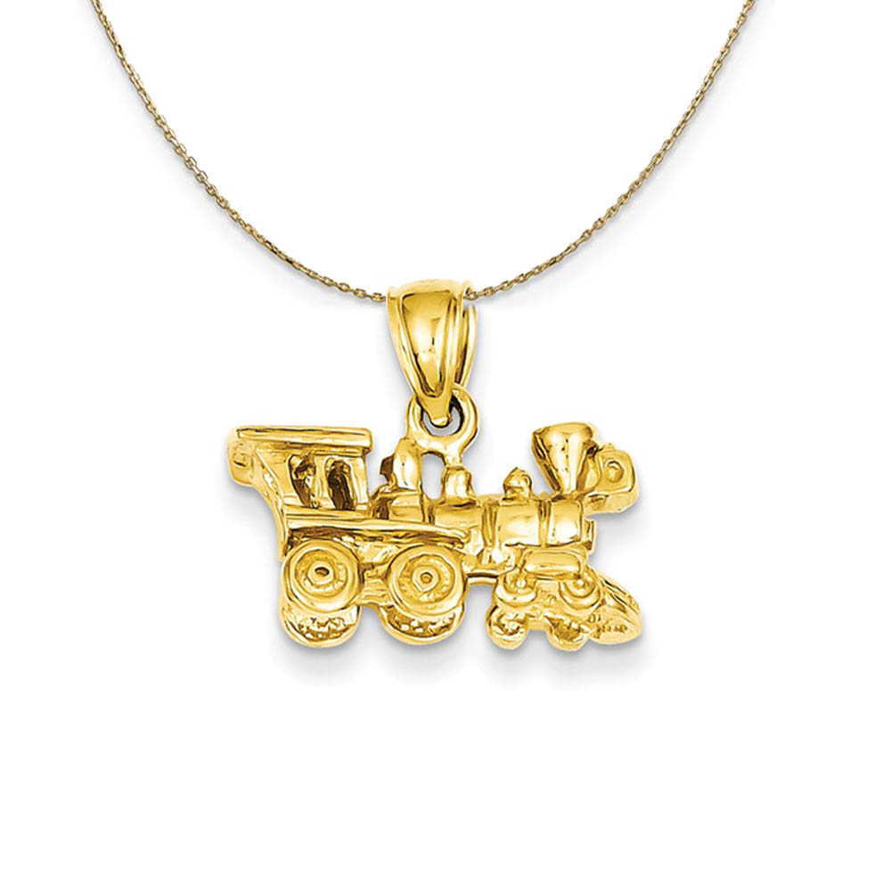 14k Yellow Gold Locomotive Polished Necklace