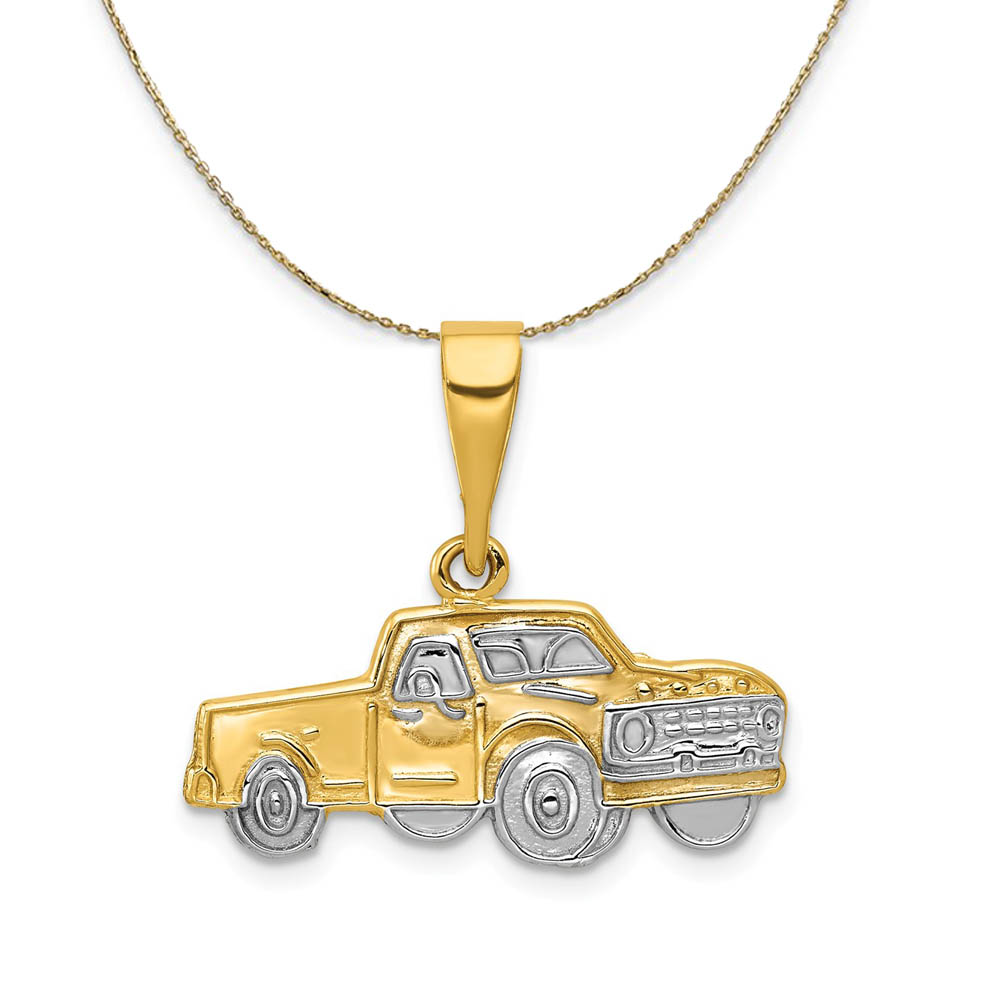 14k Yellow Gold Pick-up Truck Necklace