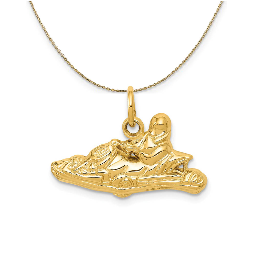 14k Yellow Gold 2D Go-Kart Necklace