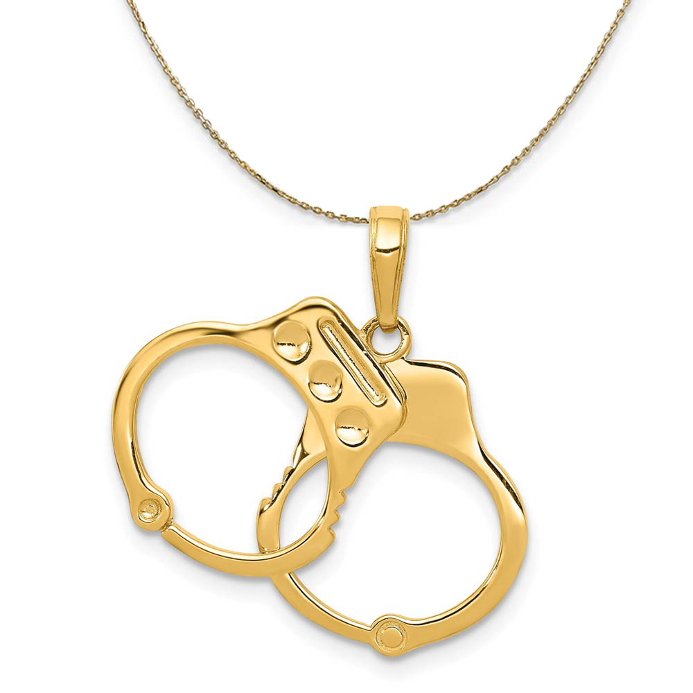 14k Yellow Gold Handcuffs Necklace