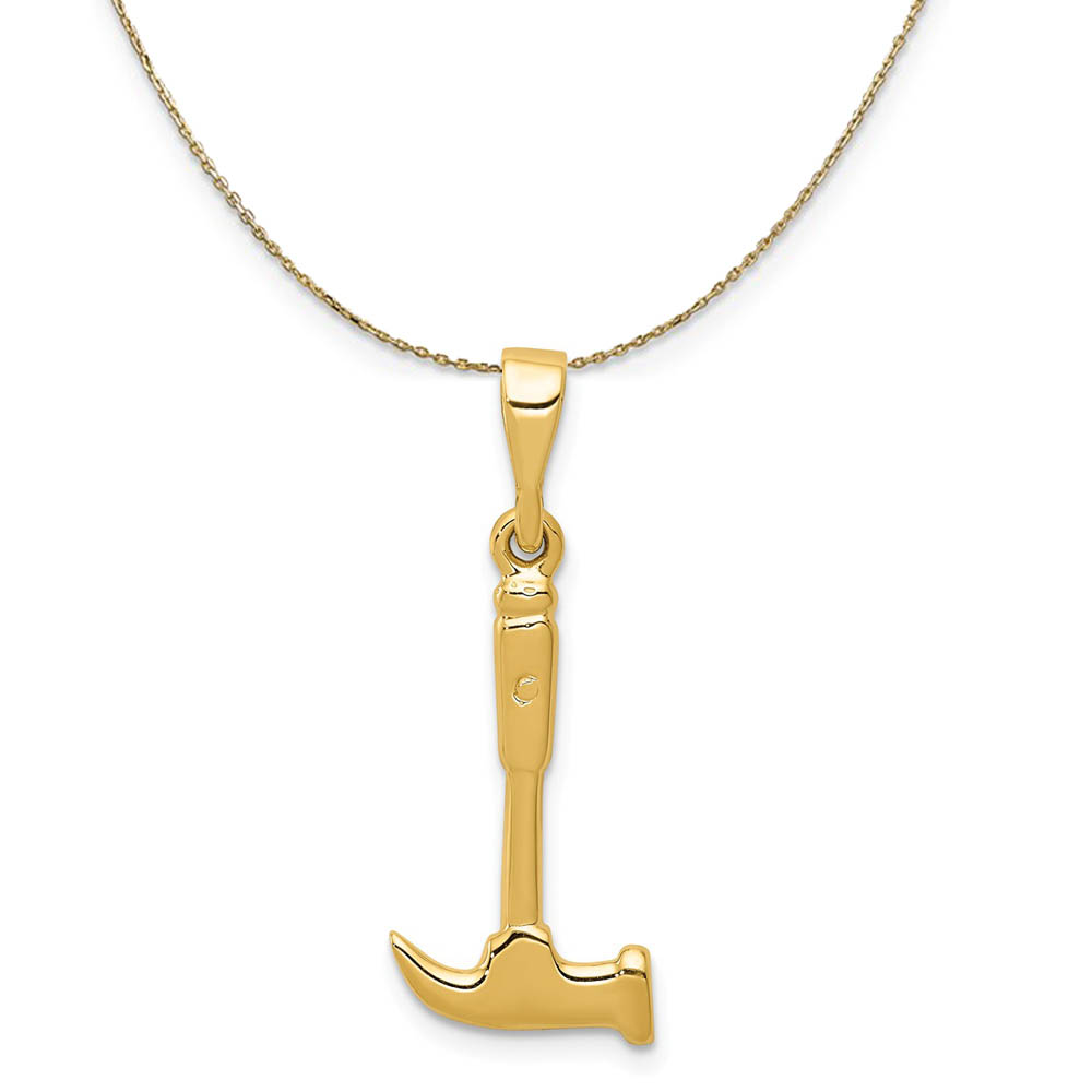 14k Yellow Gold Hammer Necklace
