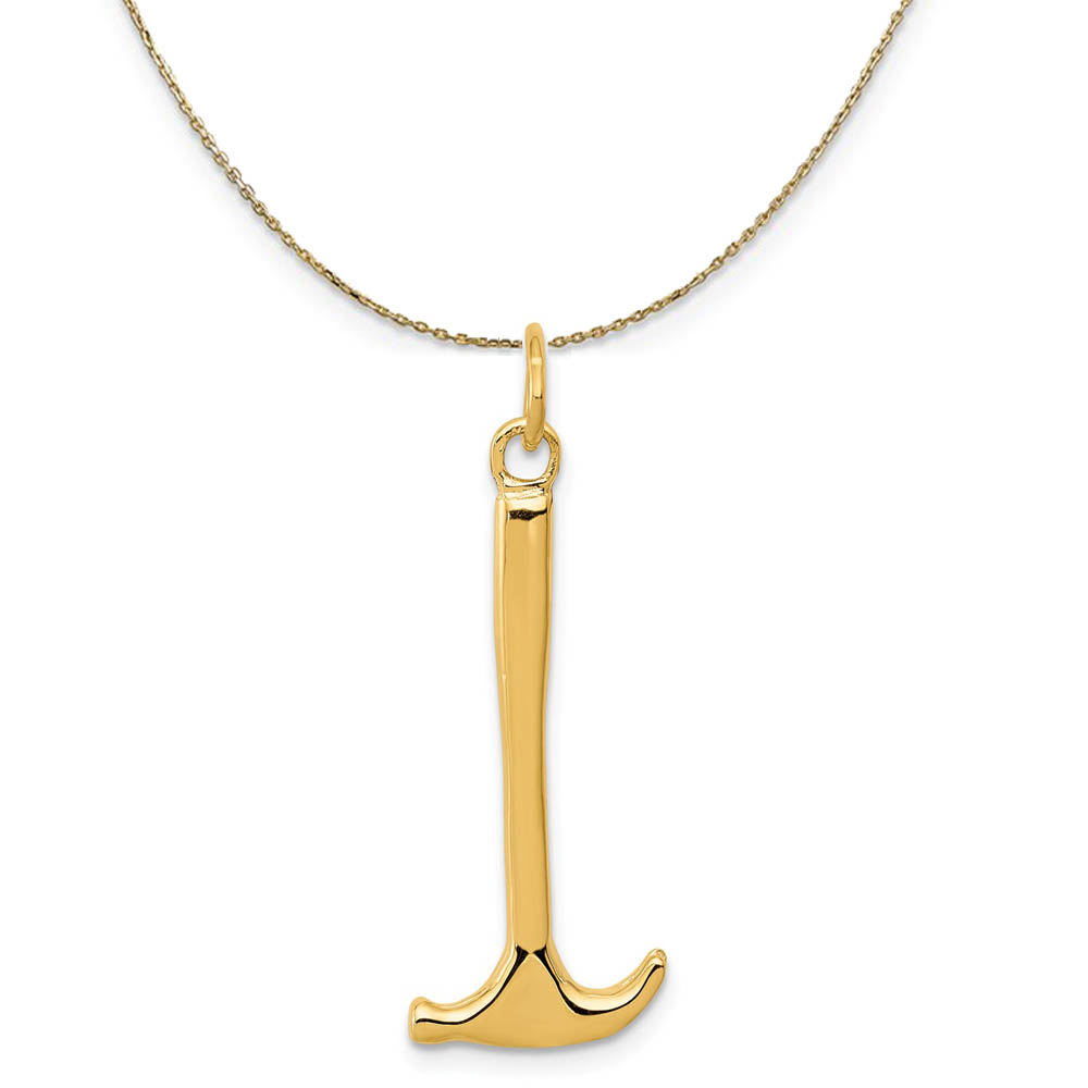 14k Yellow Gold Plain Hammer Necklace