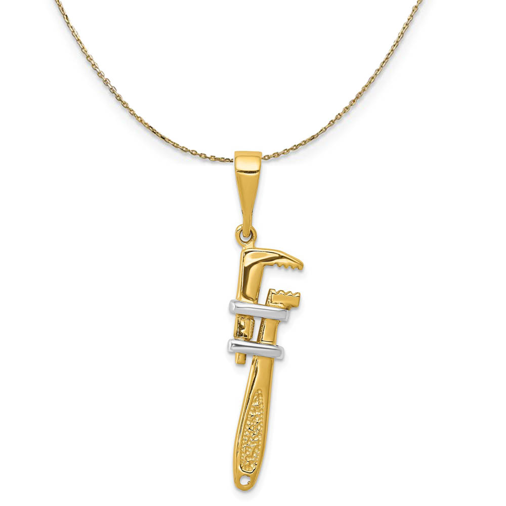14k Yellow Gold Monkey Wrench Necklace