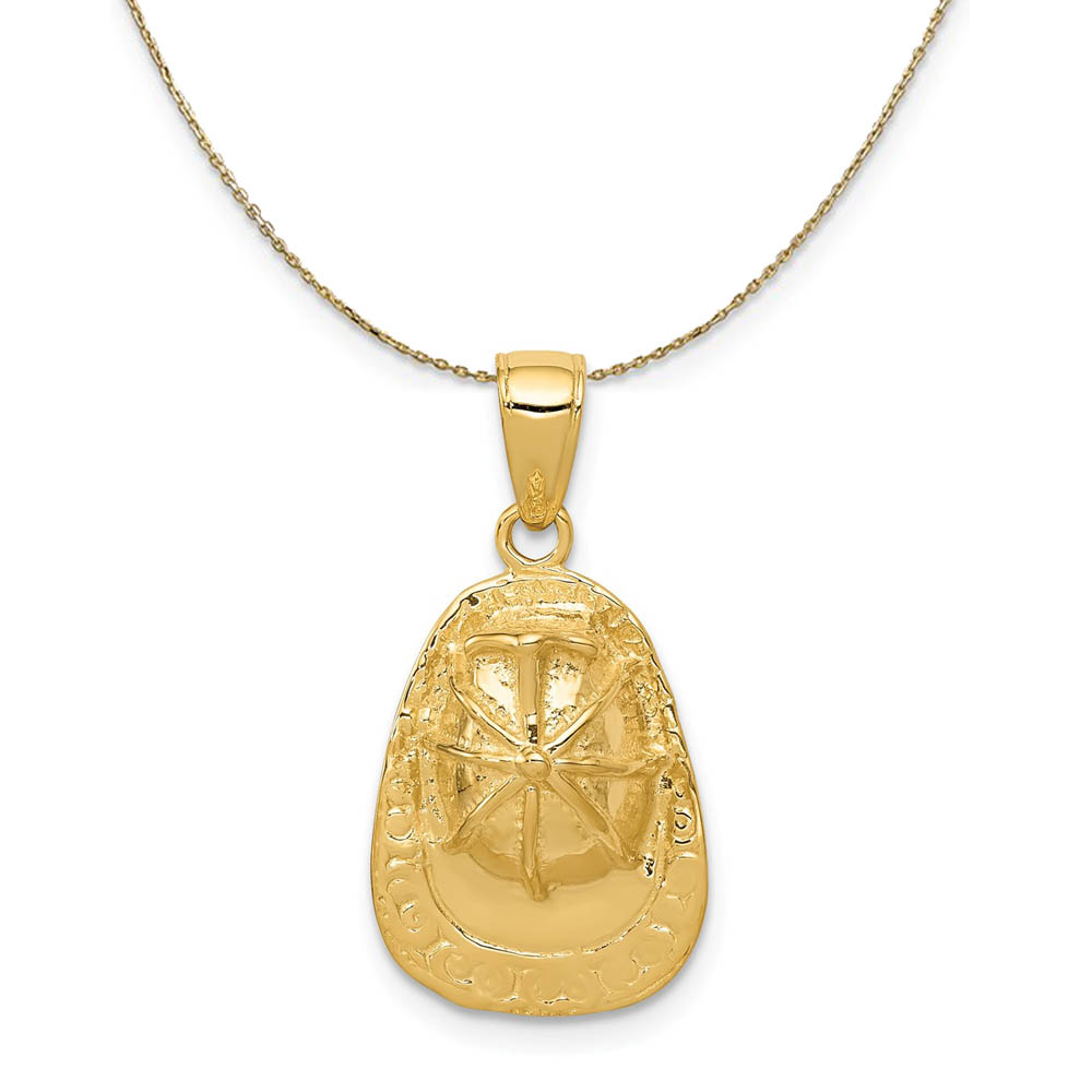 14k Yellow Gold Firefighter Hat Necklace