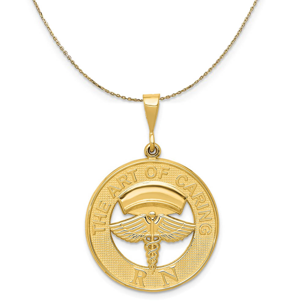 14k Yellow Gold The Art of Caring RN Necklace
