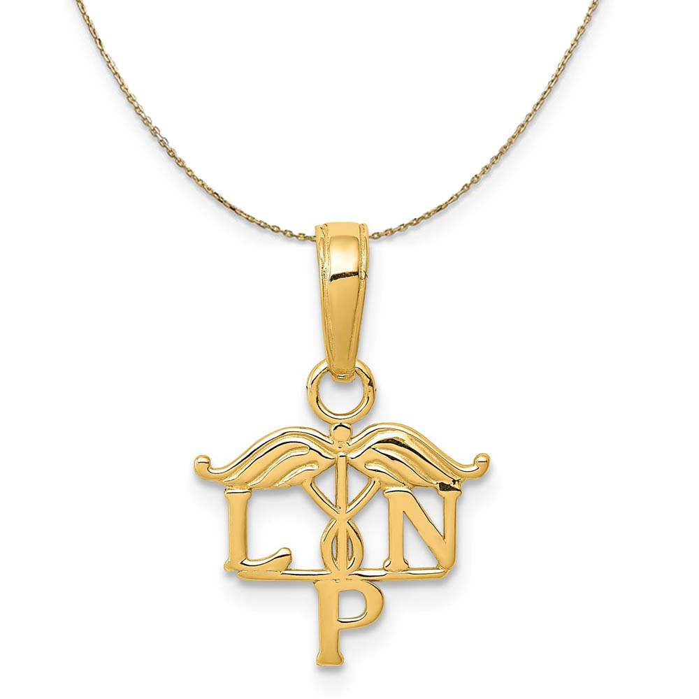 14k Yellow Gold LPN Symbol Necklace