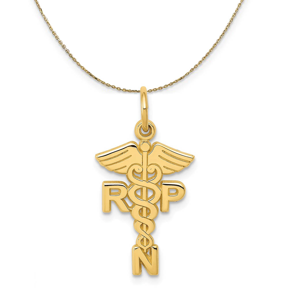 14k Yellow Gold RPN Caduceus Necklace