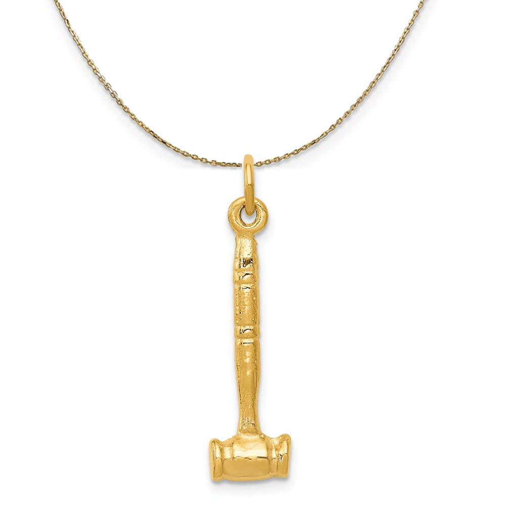 14k Yellow Gold Gavel Necklace