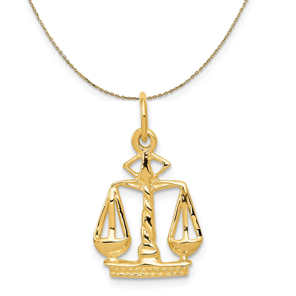14k Yellow Gold Sm Scales of Justice Necklace