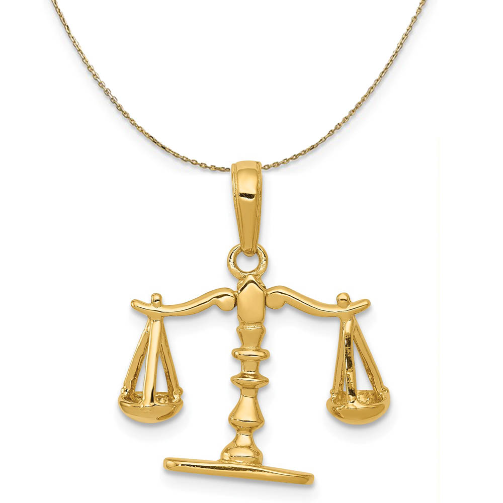 14k Yellow Gold Scales of Justice Necklace