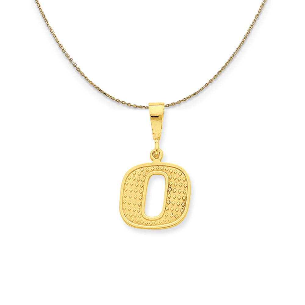 14k Yellow Gold, Ashley, Initial O Necklace