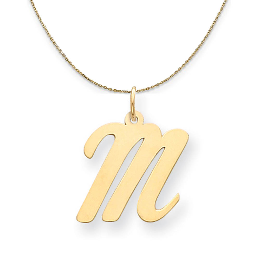 14k Yellow Gold Madison LG Classic Script Initial Necklace