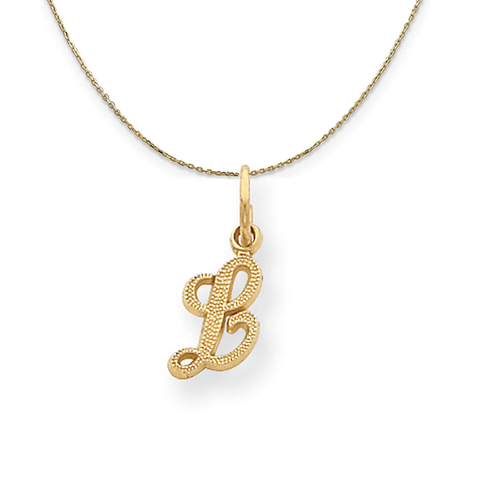 Sadie 14k Yellow Gold Satin Script Initial Necklace Letter