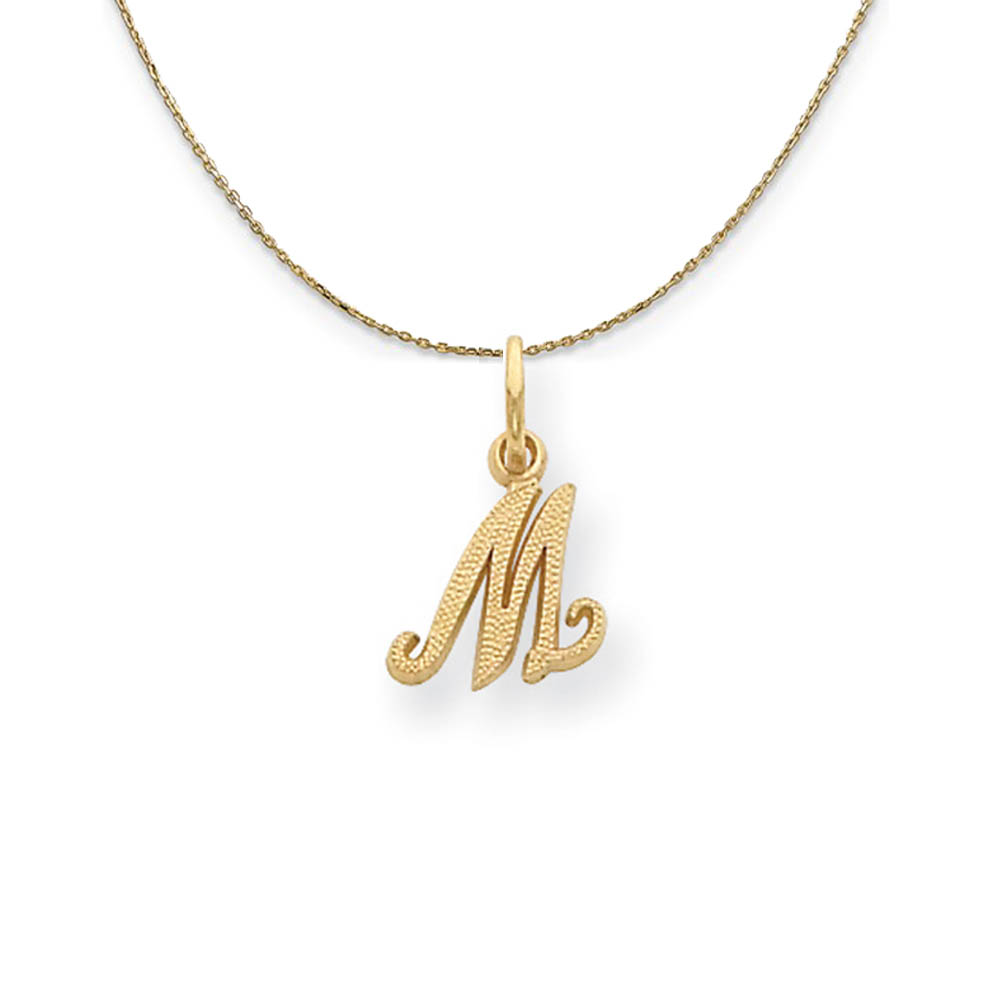 Sadie 14k Yellow Gold Satin Script Initial Necklace Letter