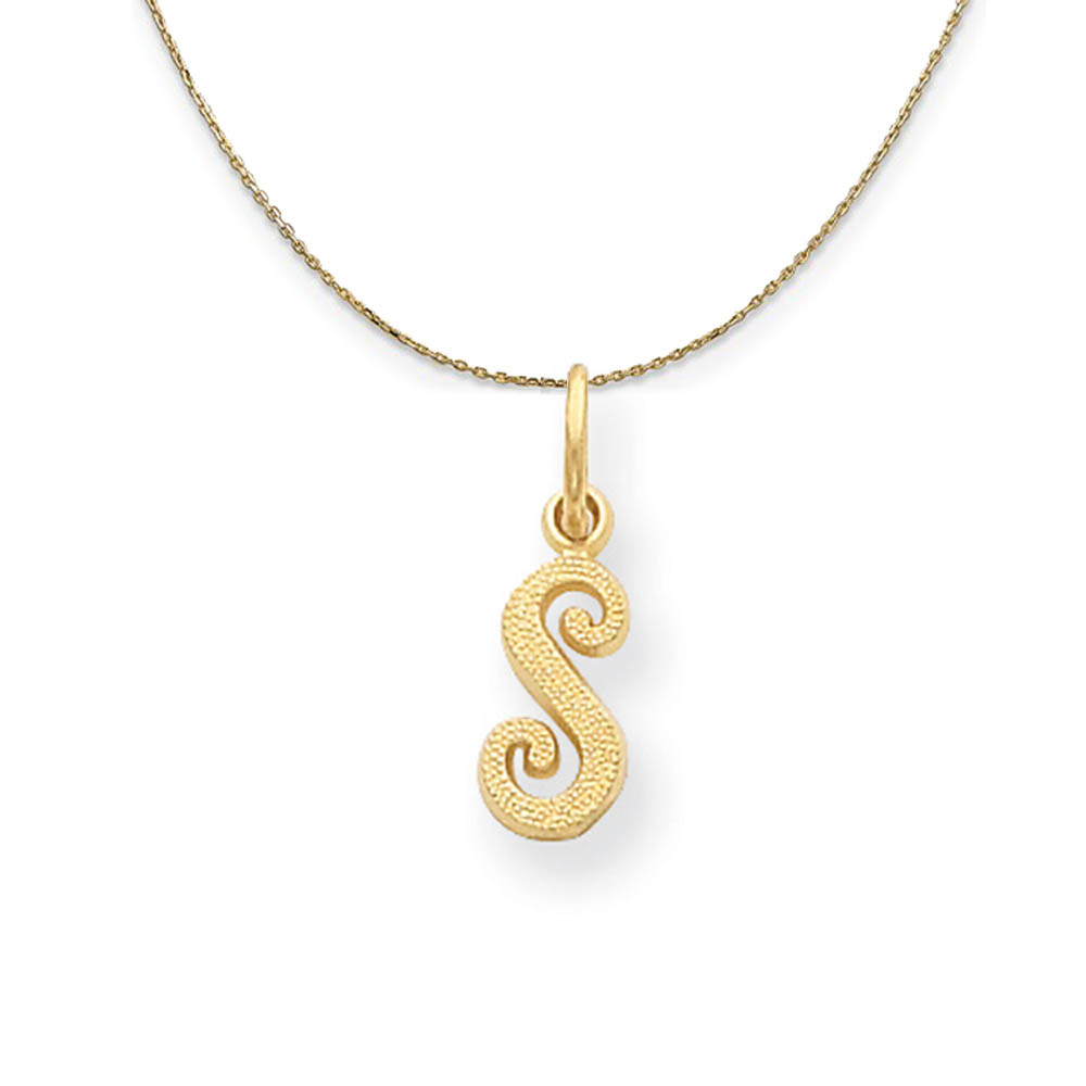 Sadie 14k Yellow Gold Satin Script Initial Necklace Letter