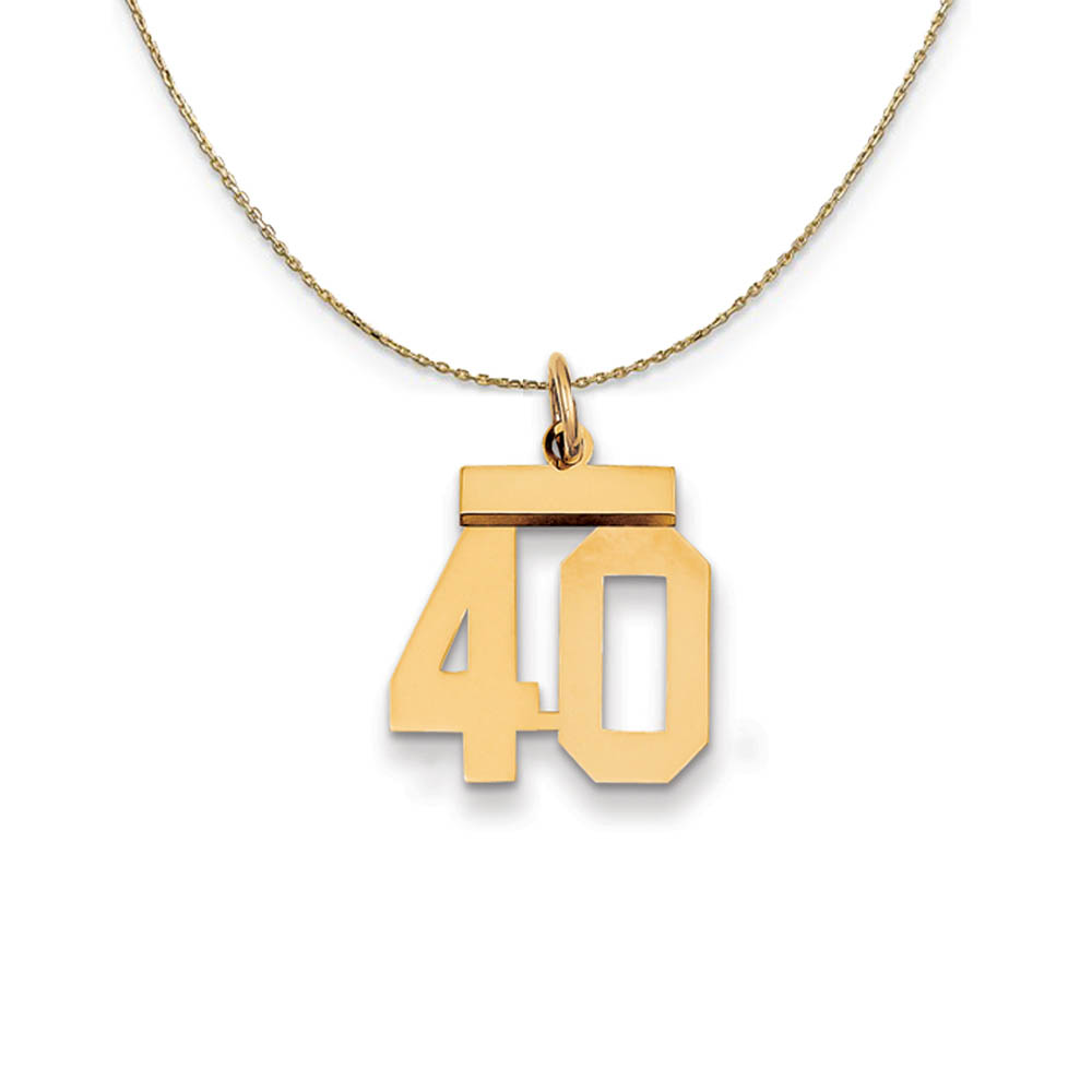 14k Yellow Gold, Athletic, Sm Polished Number 40 Necklace
