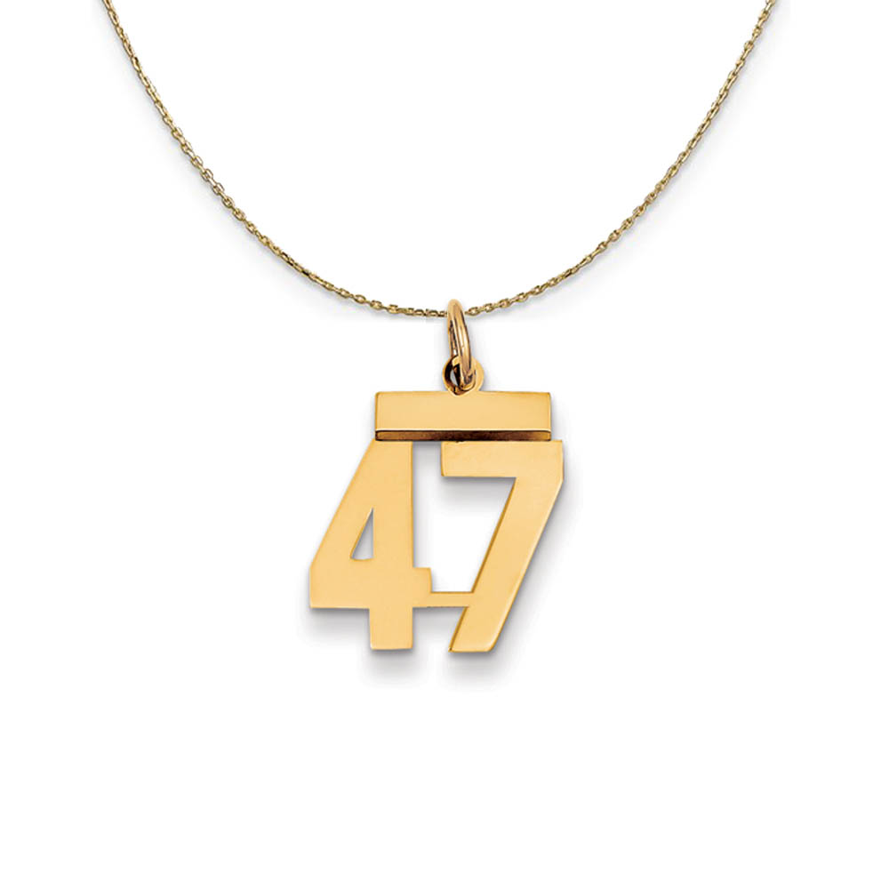 14k Yellow Gold, Athletic, Sm Polished Number 47 Necklace