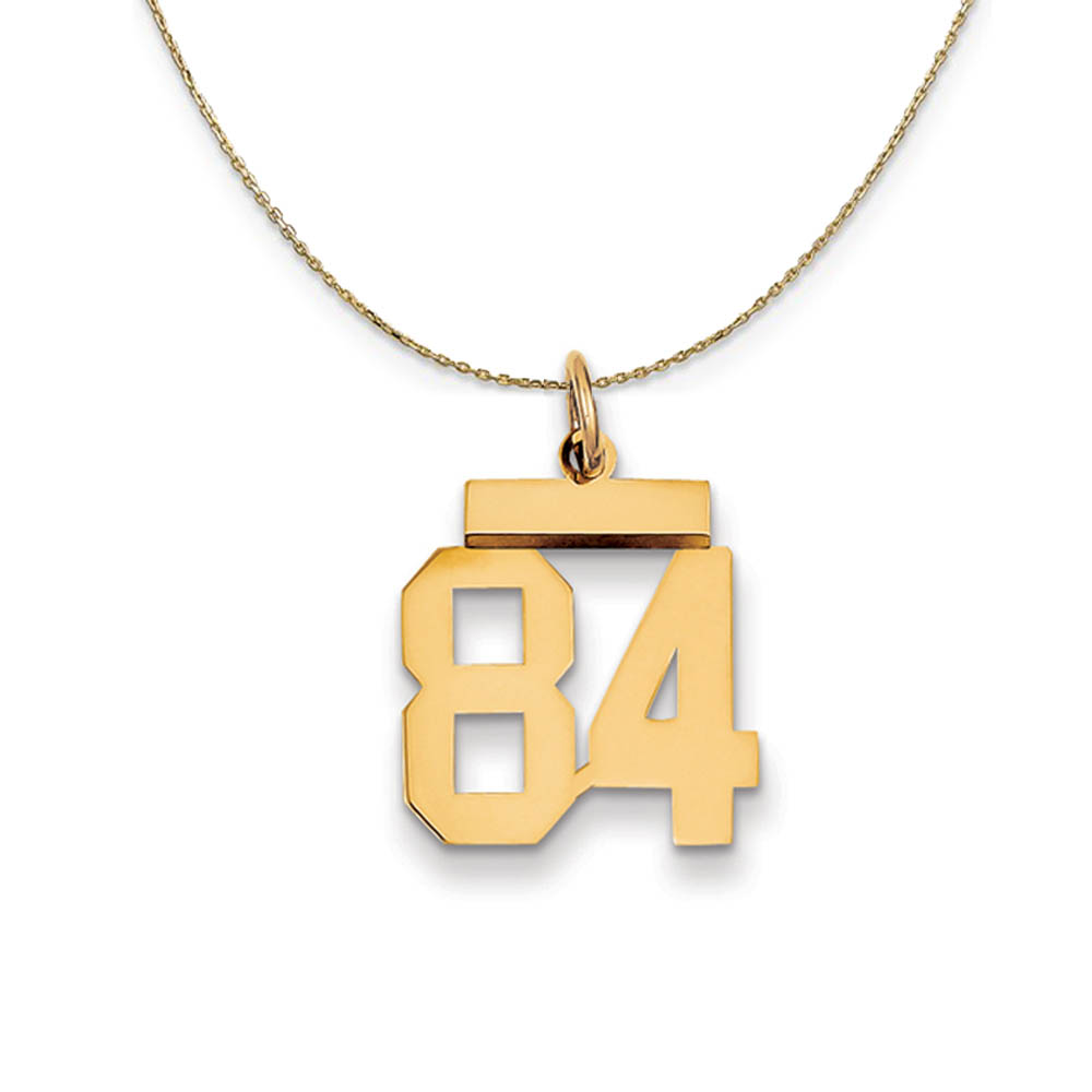 14k Yellow Gold, Athletic, Sm Polished Number 84 Necklace