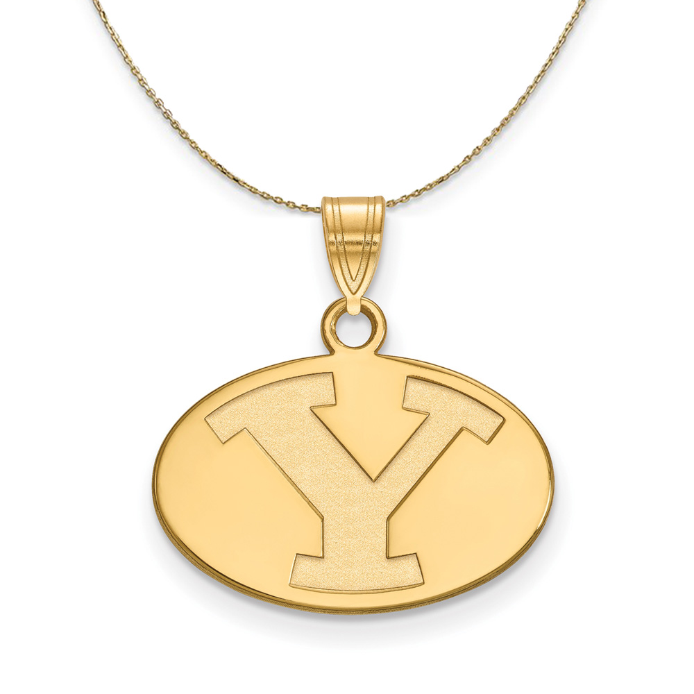 14k Yellow Gold Brigham Young U Initial Y Necklace