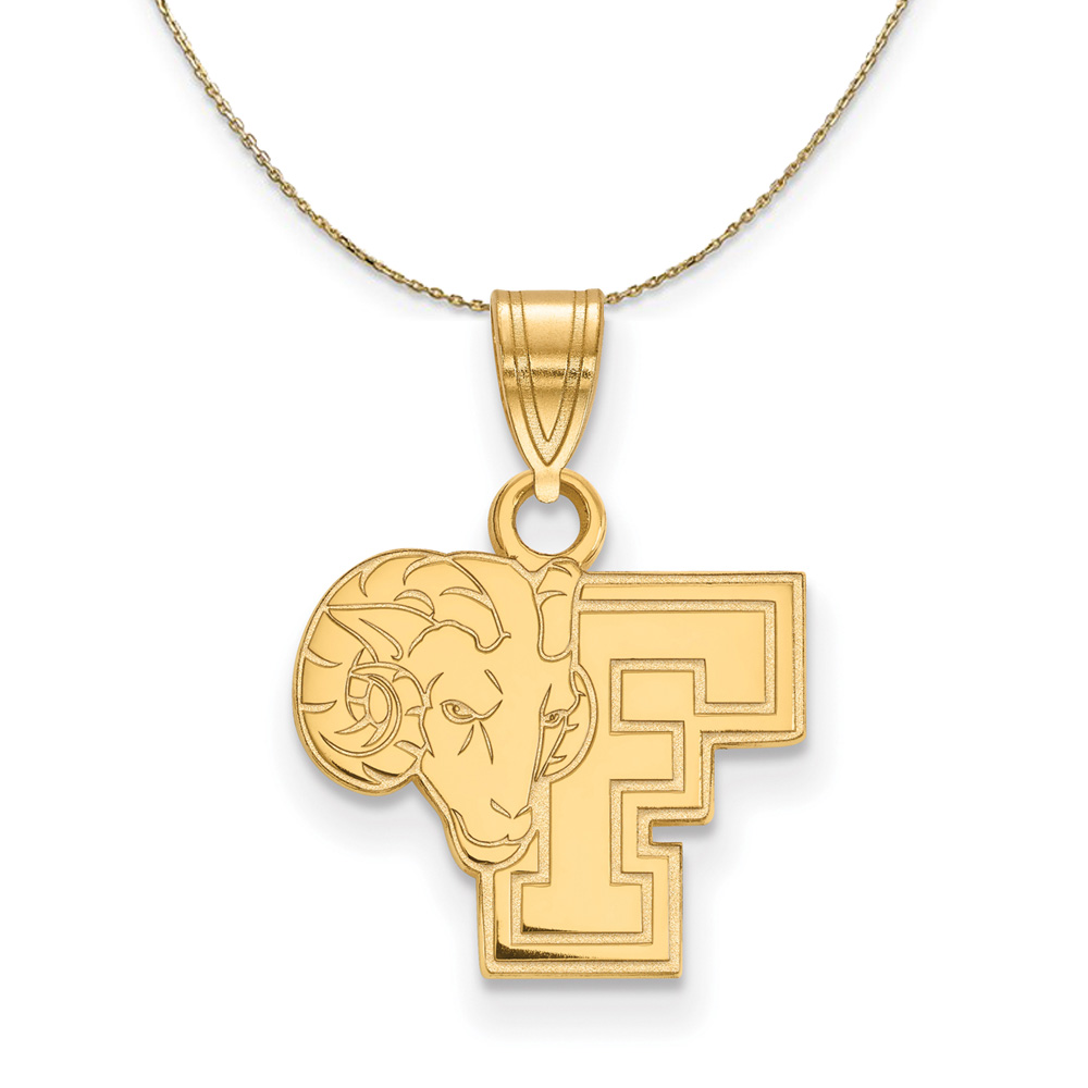 14k Yellow Gold Fordham U Rams Logo Necklace