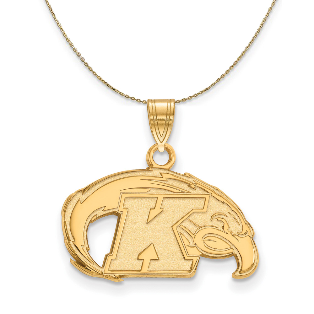 14k Yellow Gold Kent State Logo Necklace