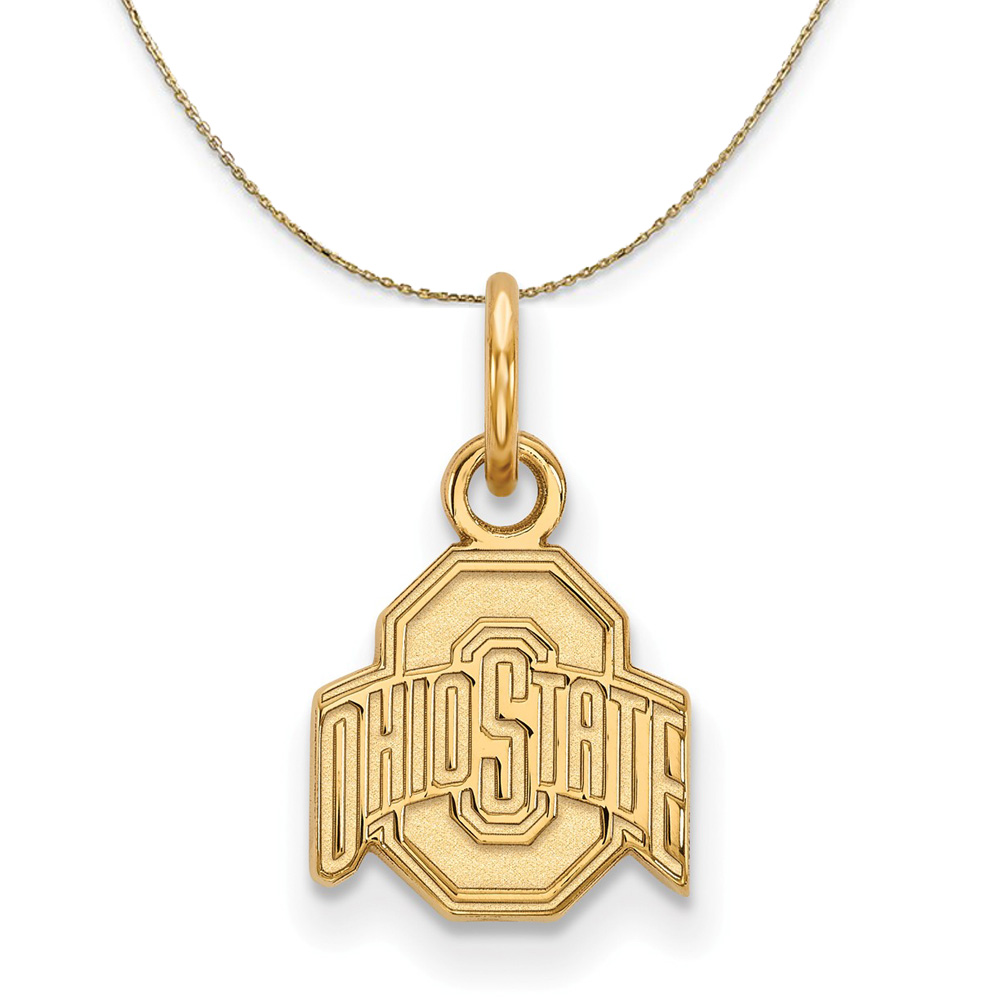 14k Yellow Gold Ohio State X-Small Logo Necklace
