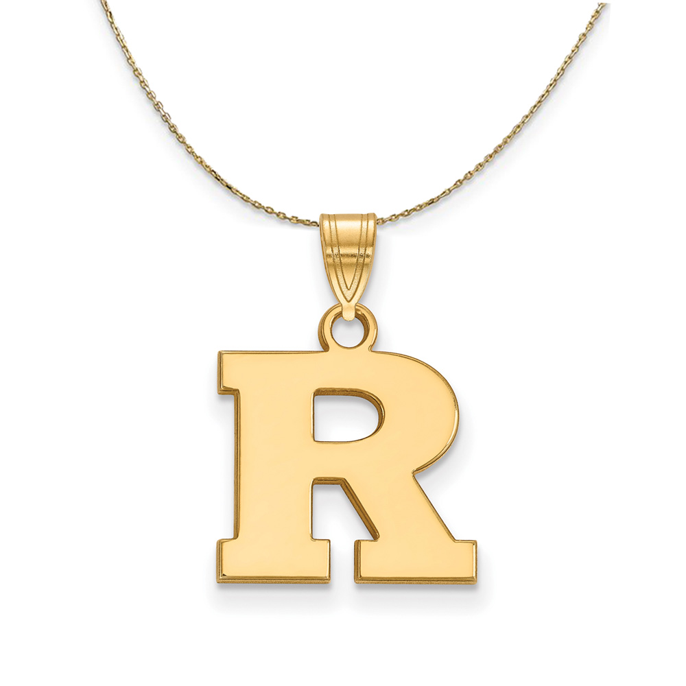 14k Yellow Gold Rutgers Initial R Necklace