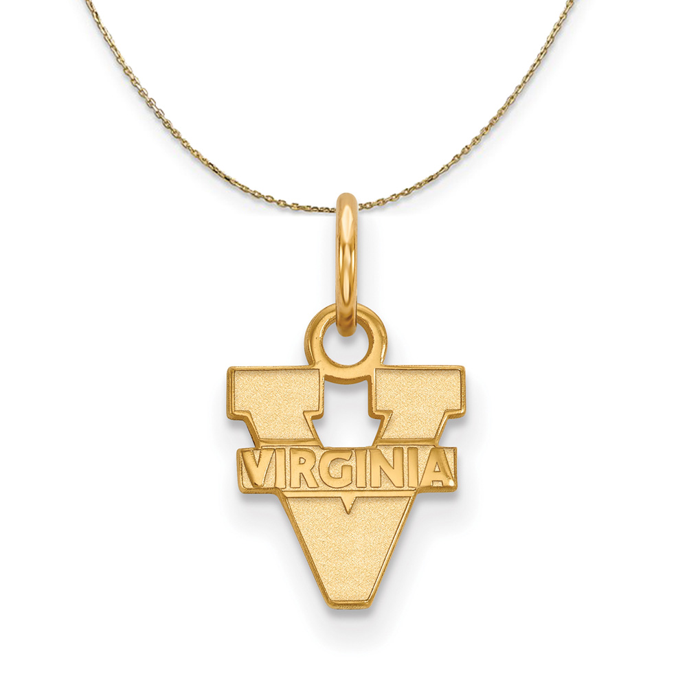 14k Yellow Gold U. of Virginia (Tiny) Logo Necklace