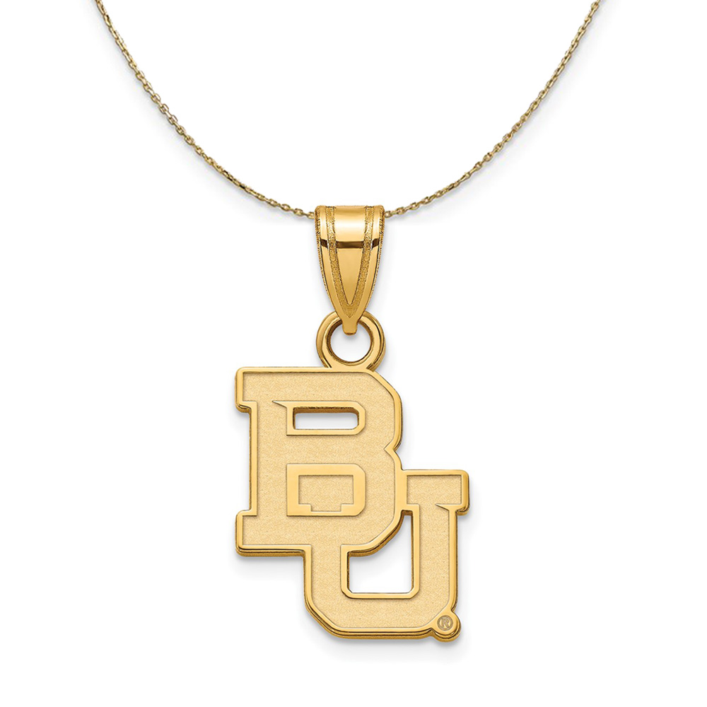 14k Yellow Gold Baylor U Logo Necklace