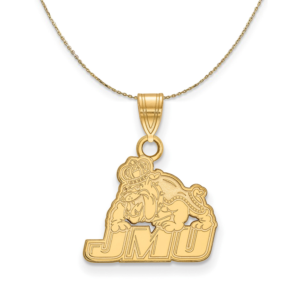 14k Yellow Gold James Madison U Logo Necklace