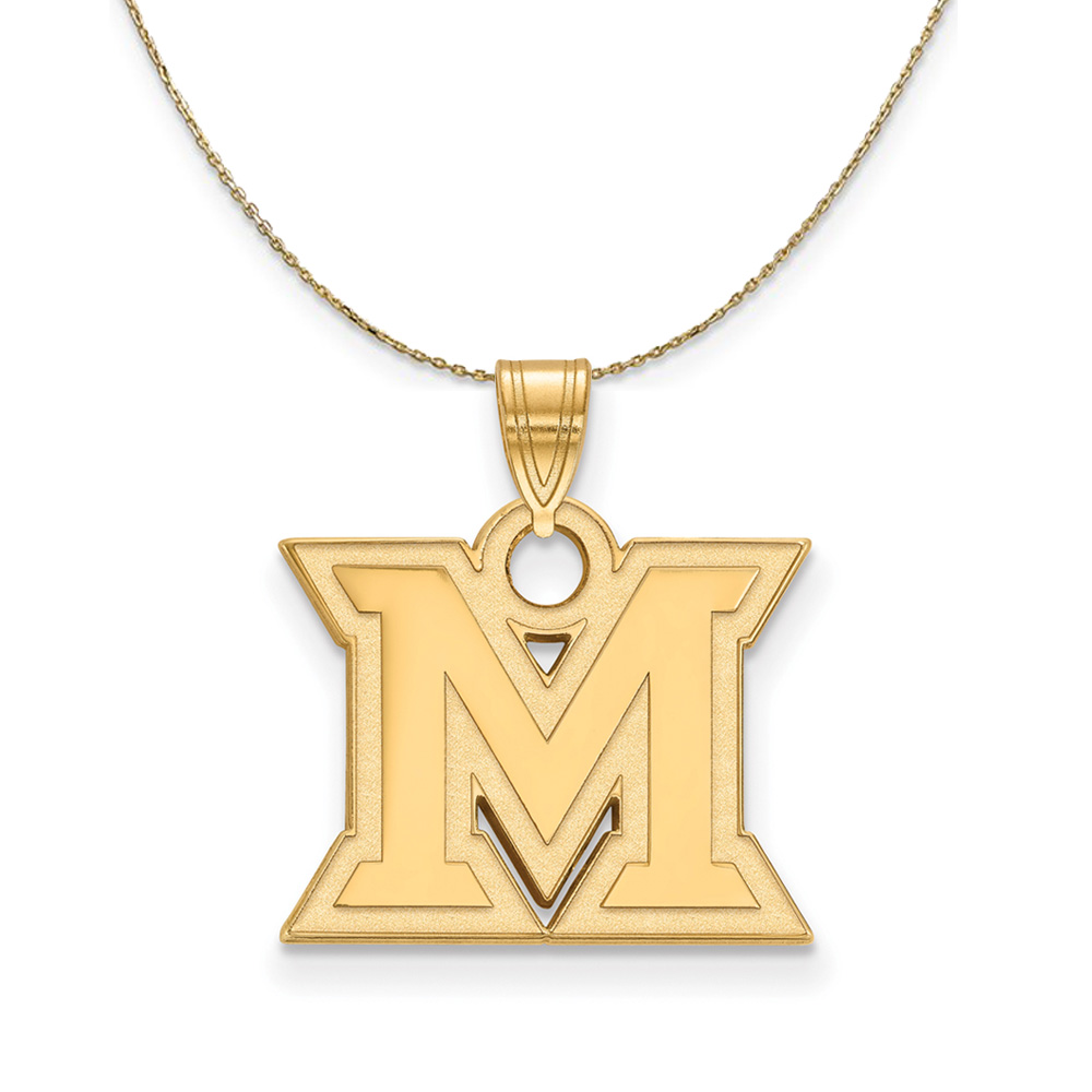 14k Yellow Gold Miami U Small Initial Necklace