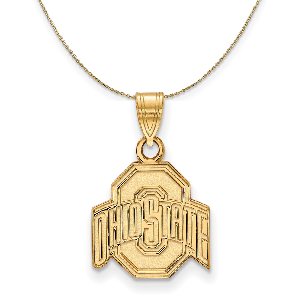 14k Yellow Gold Ohio State Logo Necklace