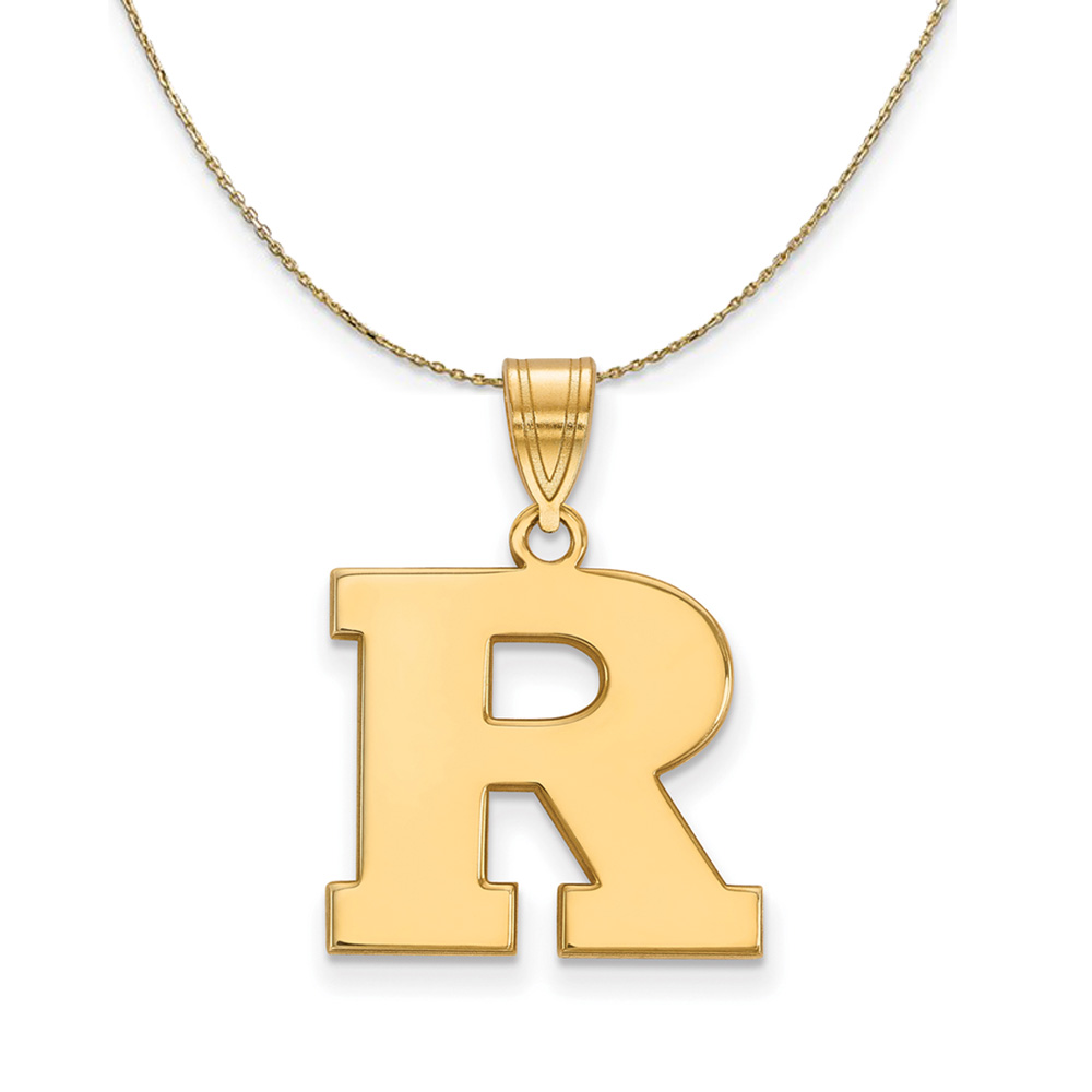 14k Yellow Gold Rutgers Initial R Necklace