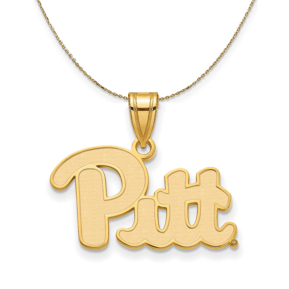 14k Yellow Gold U. of Pittsburgh Logo Necklace
