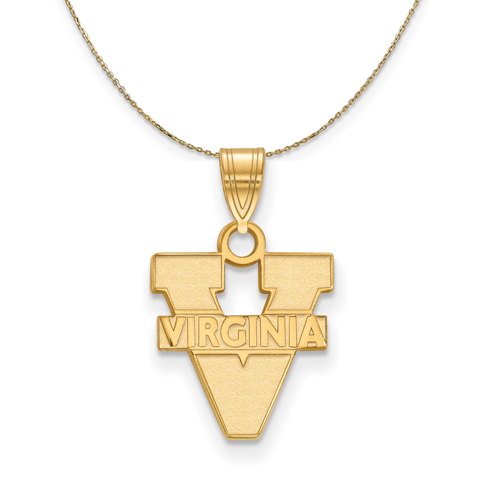 14k Yellow Gold U. of Virginia 'V' Logo Necklace