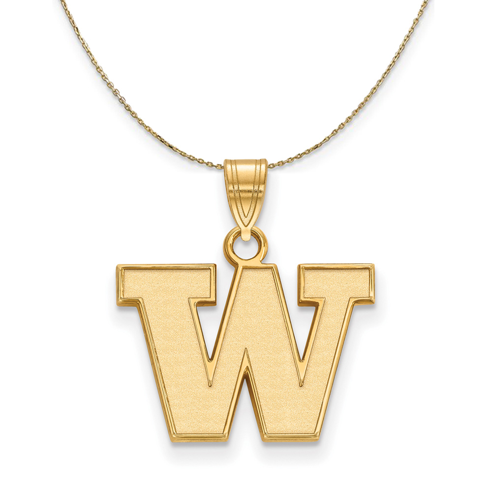 14k Yellow Gold U. of Washington Necklace