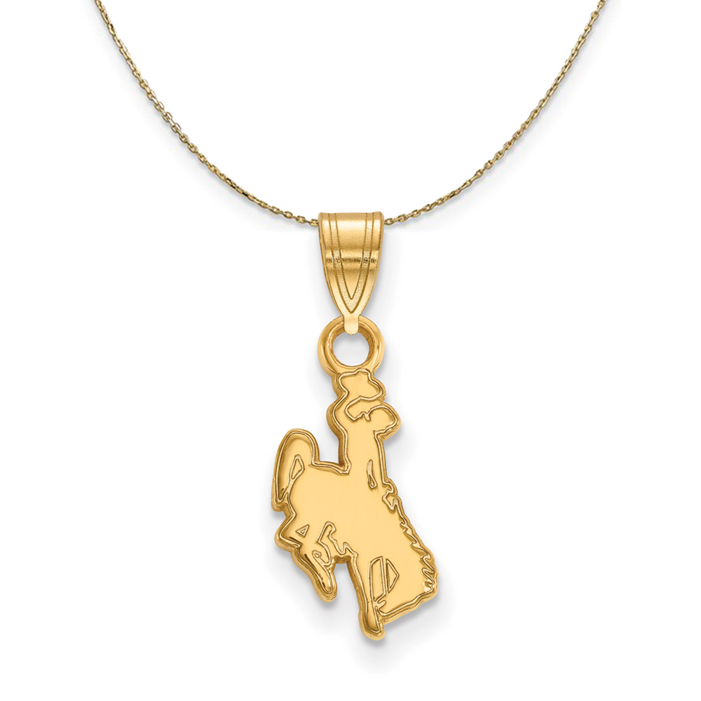 14k Yellow Gold The U. of Wyoming Logo Necklace