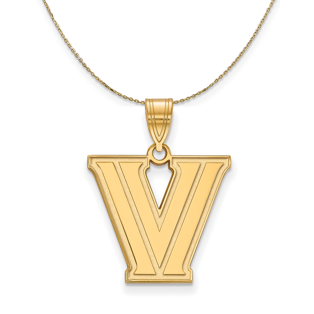 14k Yellow Gold Villanova U. Md 'V' Logo Necklace