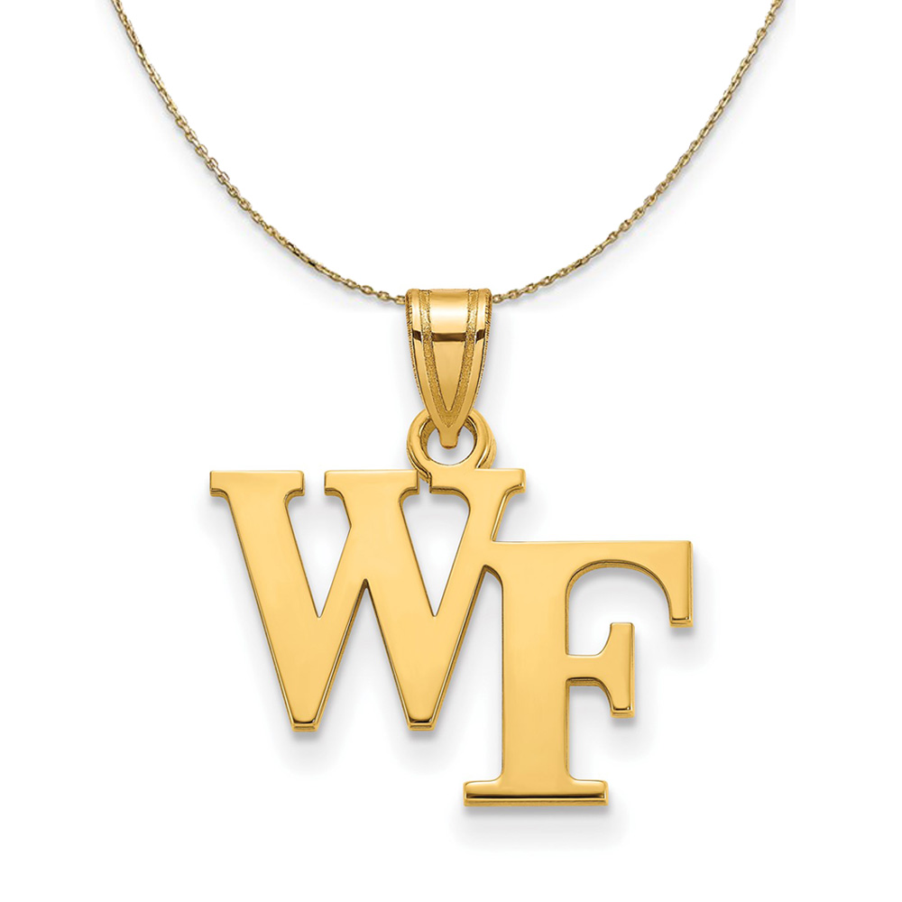 14k Yellow Gold Wake Forest U. 'WF' Necklace