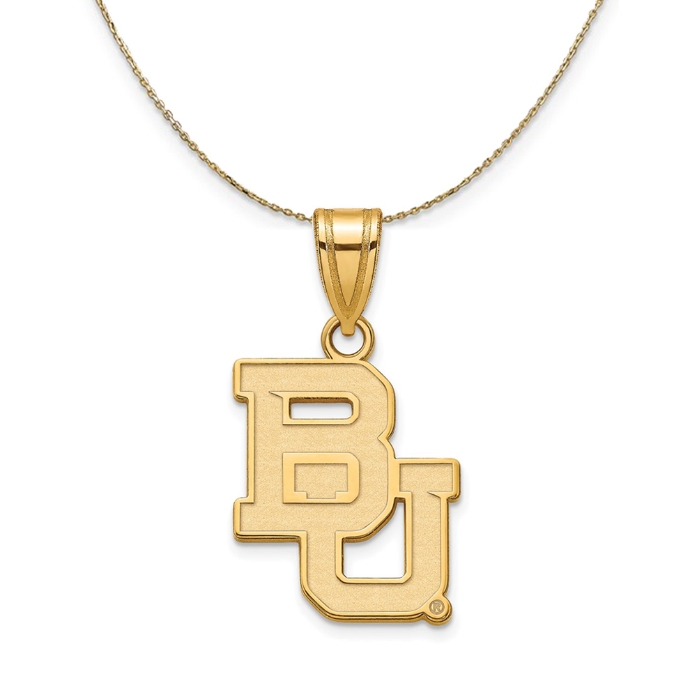 14k Yellow Gold Baylor U Logo Necklace