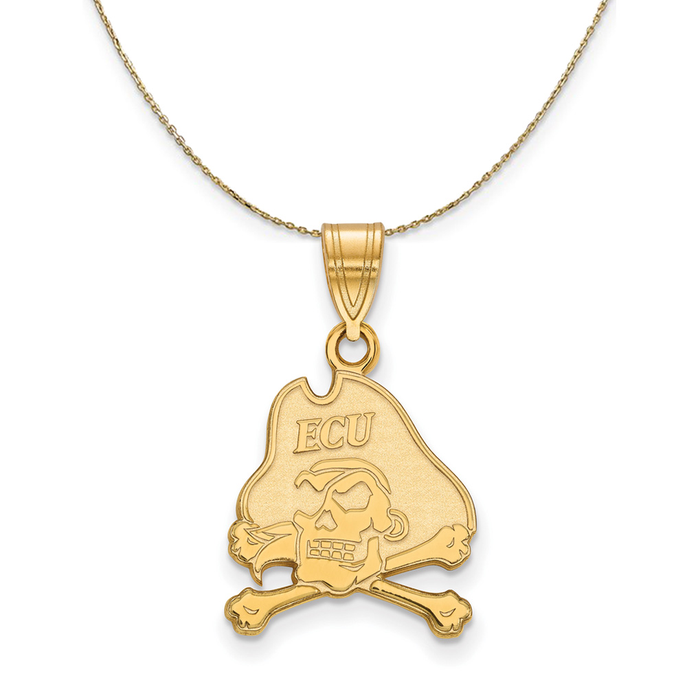 14k Yellow Gold East Carolina U Logo Necklace