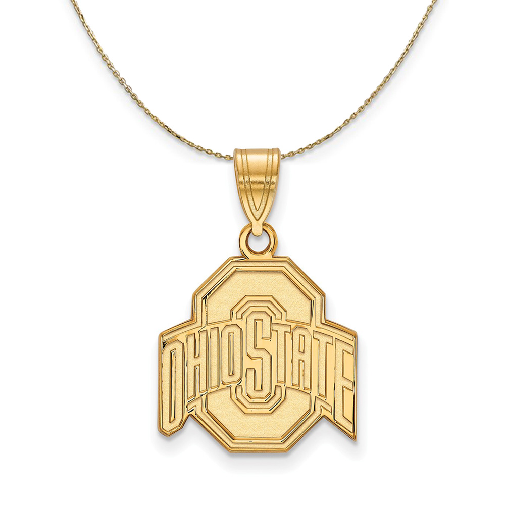 14k Yellow Gold Ohio State Logo Necklace