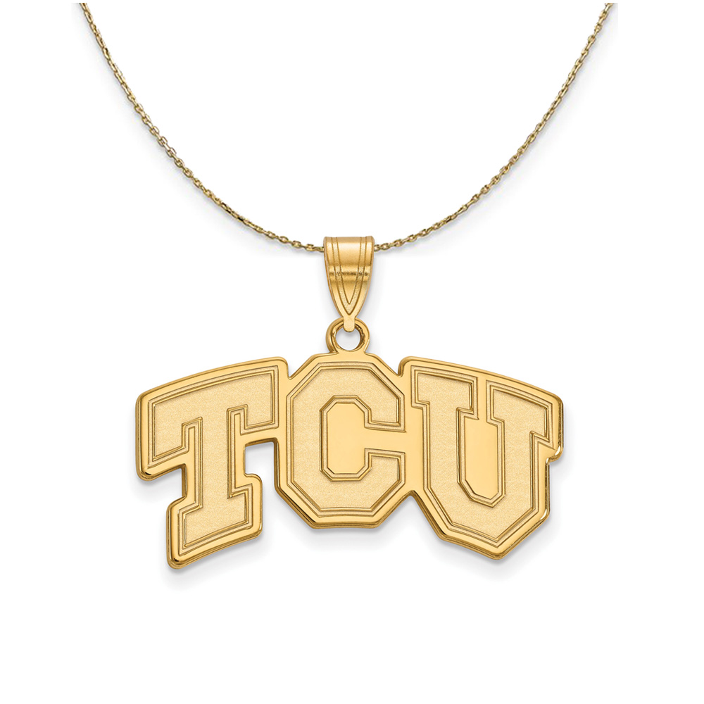 14k Yellow Gold Texas Christian U. 'TCU' Necklace