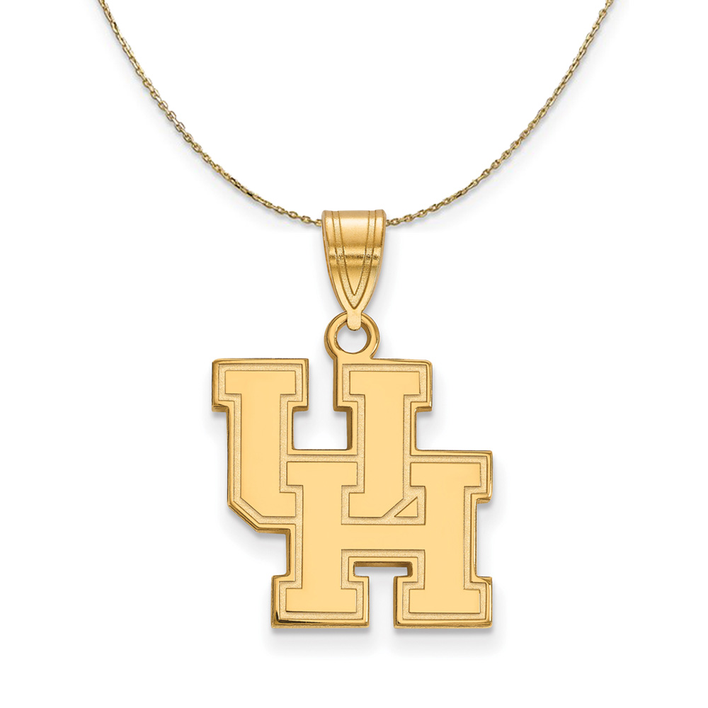 14k Yellow Gold U. of Houston 'UH' Necklace